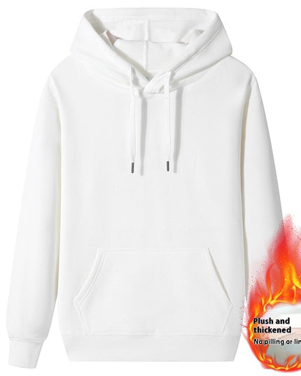 Fleece-lined Thick Student Hoodie Warm Top Casual