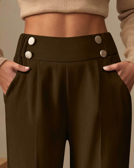 Draping Mop Casual Pants High Waist