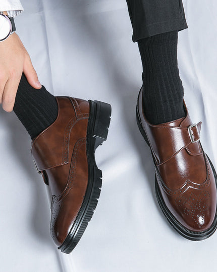 Casual British Pointed Toe Business Formal Wear Working Height-increasing Shoes