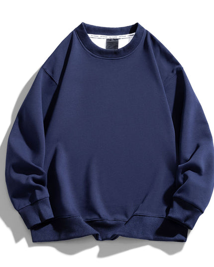 Solid Color Plus Size Round Neck Sweater Casual Pants Suit