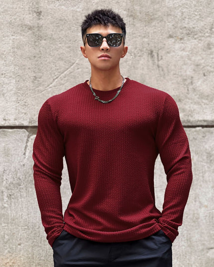Fashion Men's Round Neck Pullover Long Sleeve Bottoming Shirt