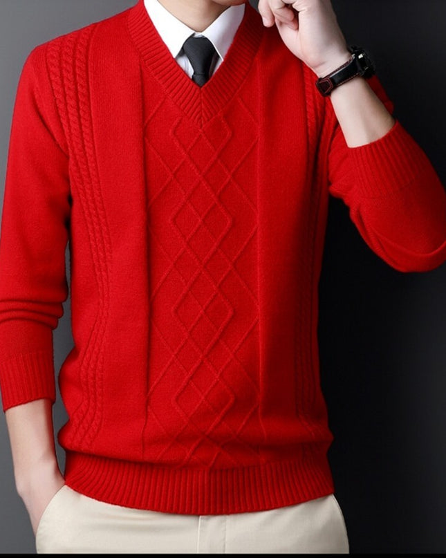 Chicken Collar Pullover Knitting Bottoming Shirt Men's Casual Sweater