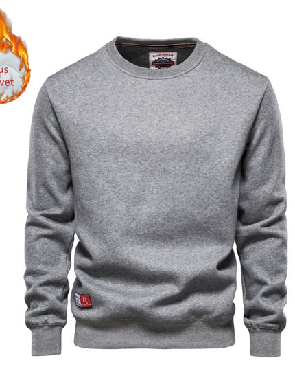 Men's Solid Color Pullover Sports Round Neck Bottoming Shirt Sweater