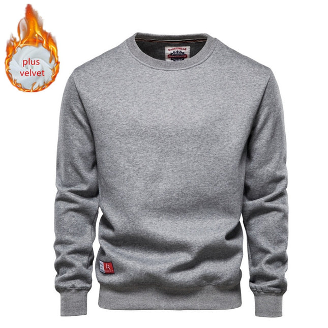 Men's Solid Color Pullover Sports Round Neck Bottoming Shirt Sweater