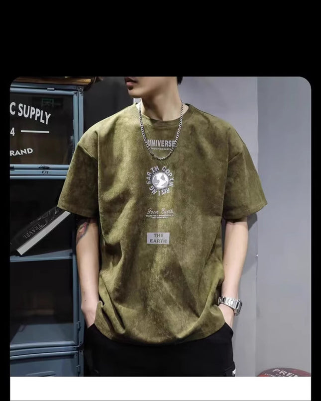 American-style Heavy Short-sleeved T-shirt Men's Summer High Sense