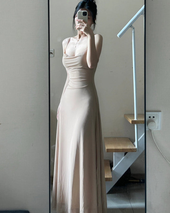 Summer Waist Slimming Elegant Adult Lady Like Woman Socialite French Dress