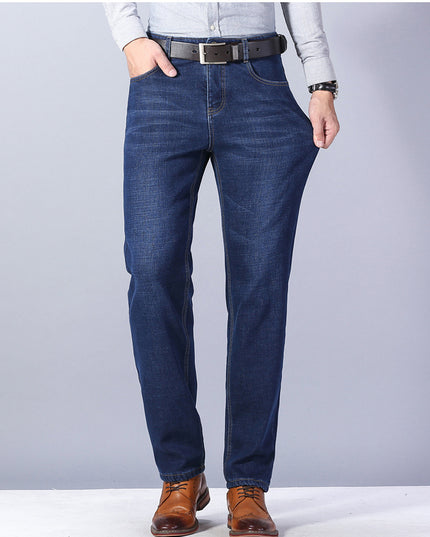 Thickened Plush Jeans Keep Men Warm In Winter