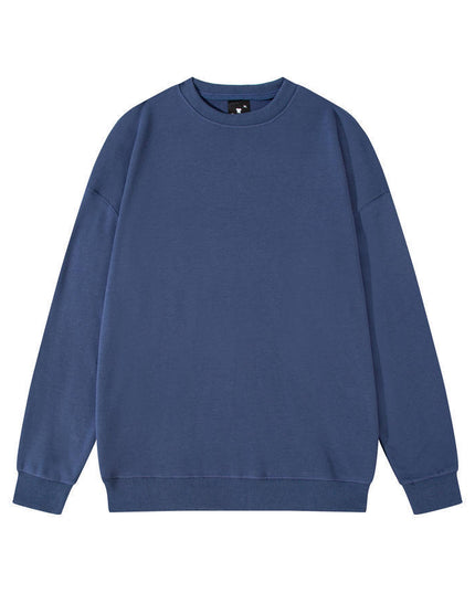 Men's Solid Color Pullover Sweatshirt Loose Round-neck Top Couple College Style Solid Color Clothes