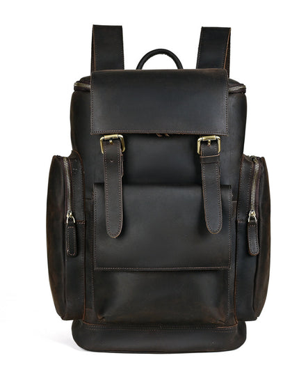 Crazy Horse Leather Men's Leather Backpack First Layer Cowhide