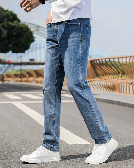 Soft And Comfortable Straight Stretch Jeans