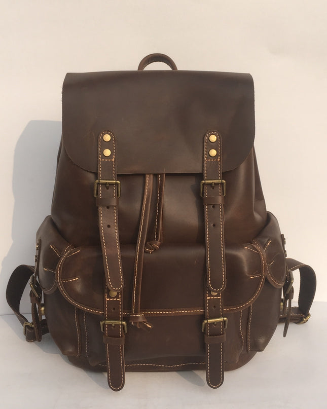 Men's Real-leather Bag Top Layer Leather Backpackage