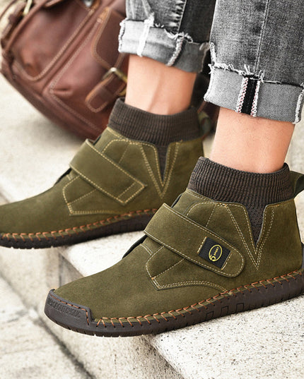 Velcro Shoes Men Ankle Boots Winter Sock Trainer Boots High Quality