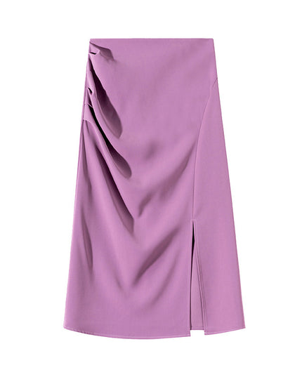 One-Step Skirt Hip Skirt Slimming Mid-length Skirt High Slit