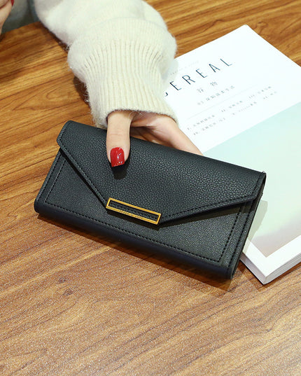 A Multi-functional Buckle Retro Thin Coin Purse From Japan And South Korea