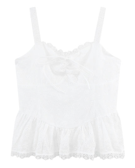 Pure Desire Style Hot Girl Flounce Splicing Sling Vest