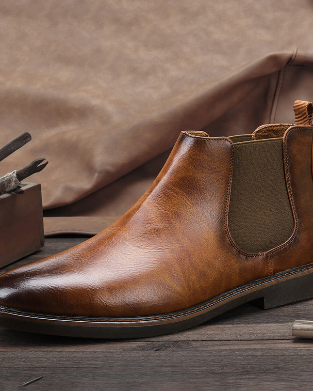 Men  Boots Waterproof Leather Shoes Keep Warm