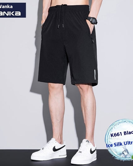 Thin Ice Silk Quick-drying Running Fitness Men's Sports Shorts
