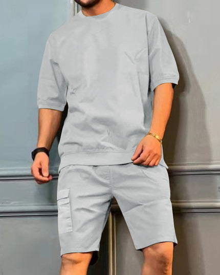 Men's Workwear Multi-pocket Shorts Tracksuit