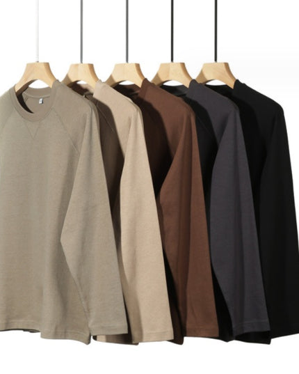 Double Sided Twill Cotton Solid Color Men's Raglan Sleeves