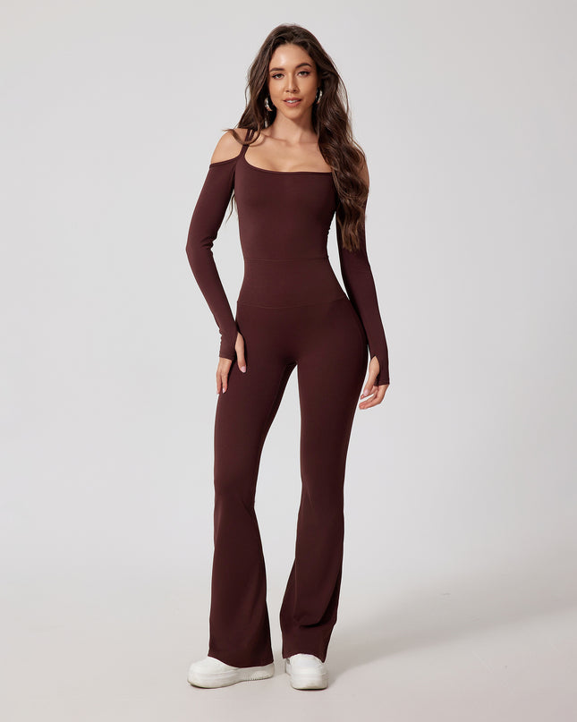 Women's Shoulder Strap Integrated Bell-bottom Pants