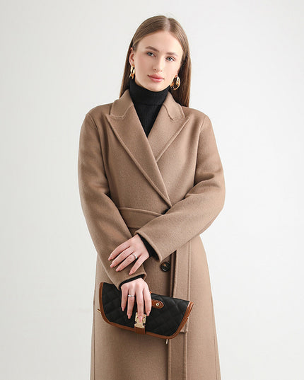 Women's Mid-length Woolen Wool Overcoat Coat