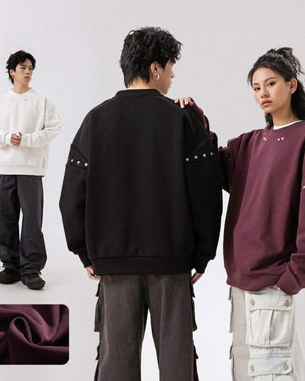 Fashion American Retro Patchwork Sweater Men