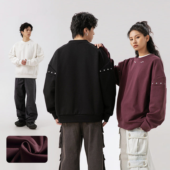 Fashion American Retro Patchwork Sweater Men