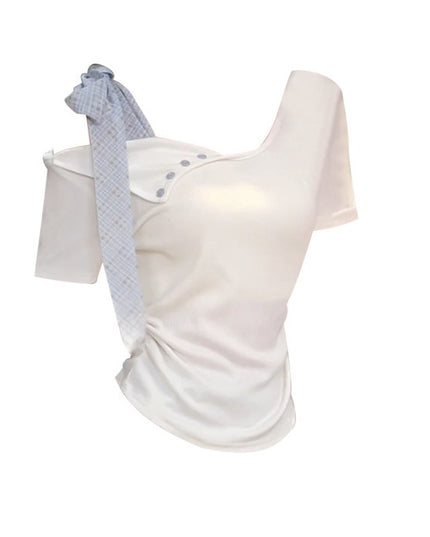 Sweet Hot Girl Niche Design Short Sleeve