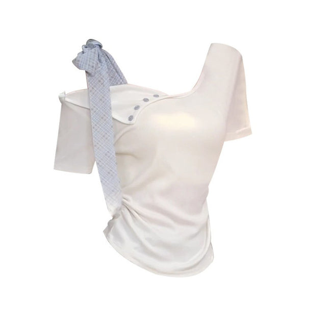 Sweet Hot Girl Niche Design Short Sleeve