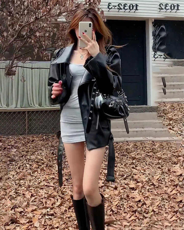 Leather Coat Women's Autumn All-matching