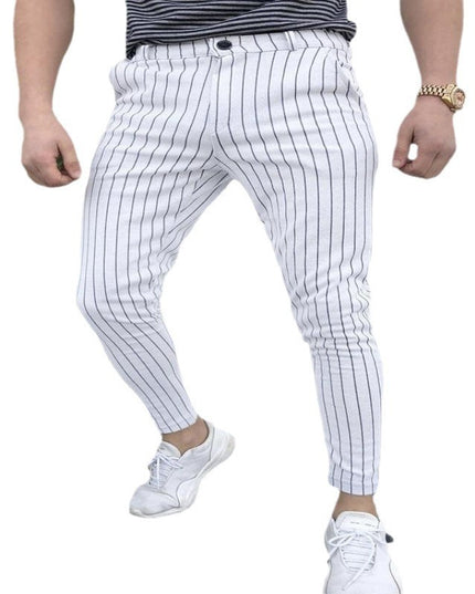 Spring And Autumn Slim Fit Men's Business Casual Pants Long Pants 3D Plaid