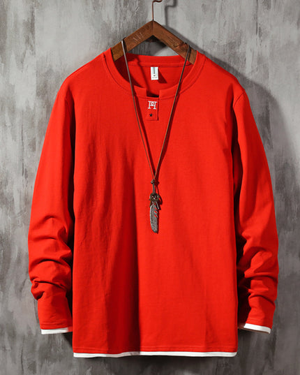 T-shirt Long-sleeved Men's Cotton Casual Round Neck Bottoming Shirt