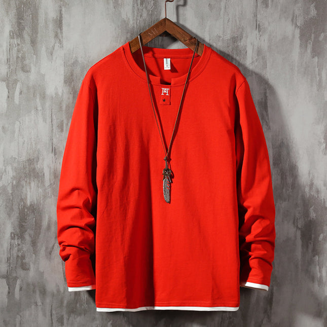 T-shirt Long-sleeved Men's Cotton Casual Round Neck Bottoming Shirt