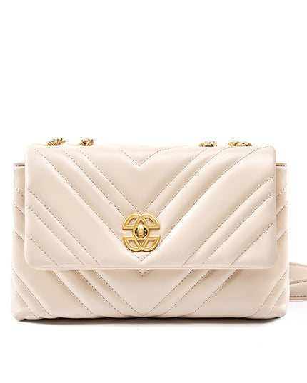 Women's Cowhide Diamond Chain Square Shoulder Messenger Bag