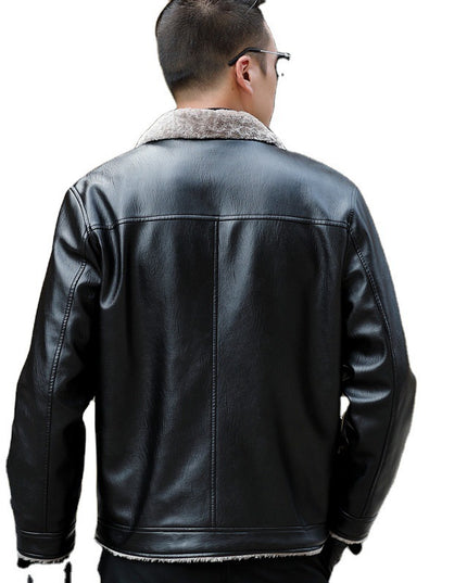 European And American New Men's Plus Velvet And Thick Fur