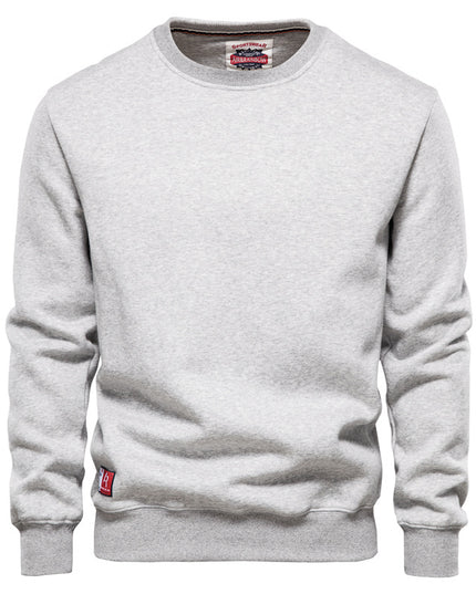 Men's Solid Color Pullover Sports Round Neck Bottoming Shirt Sweater