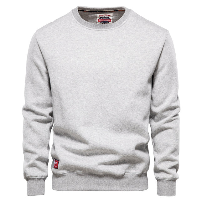 Men's Solid Color Pullover Sports Round Neck Bottoming Shirt Sweater