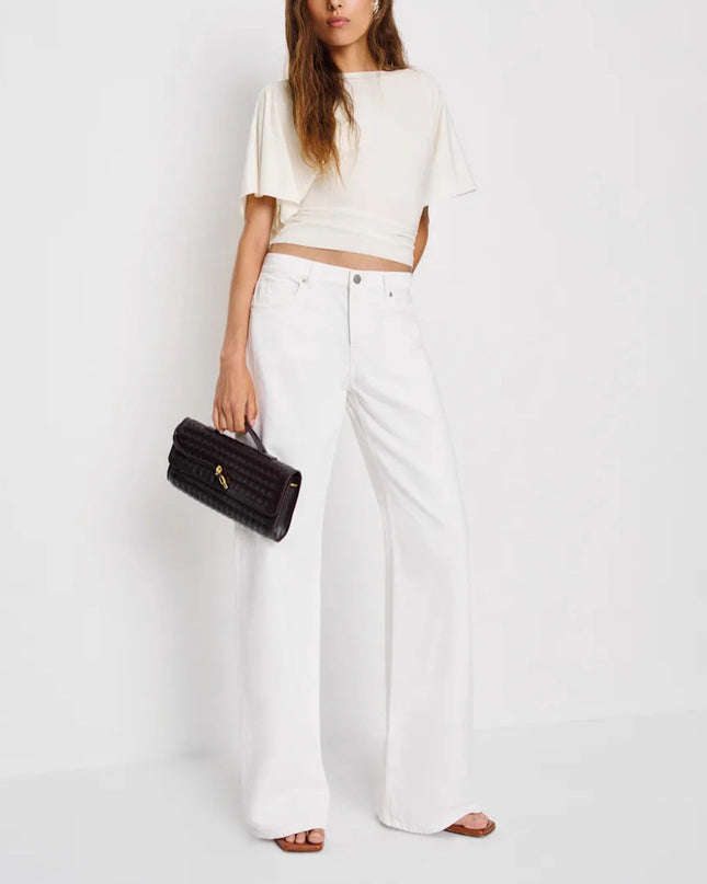 Casual Simple Solid Color Half Sleeves Back Bandage Top