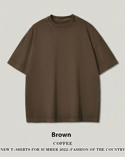 Washed Heavy Cotton Short Sleeve Retro