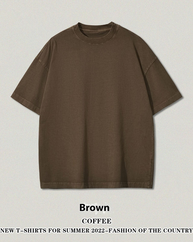 Washed Heavy Cotton Short Sleeve Retro