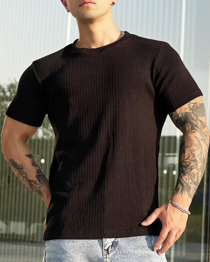 Men's Muscle Twisted Woven Slim Breathable Stretch T-shirt