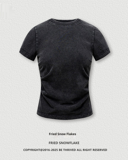 American Pleated Nipped Waist Slimming T-shirt