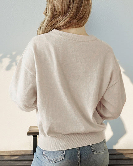 Fashion Casual Round Neck Long Sleeve Women's Sweater
