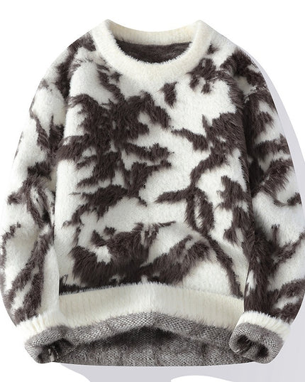 Autumn And Winter Round Neck Loose Sweater Men's Knitted Shirt