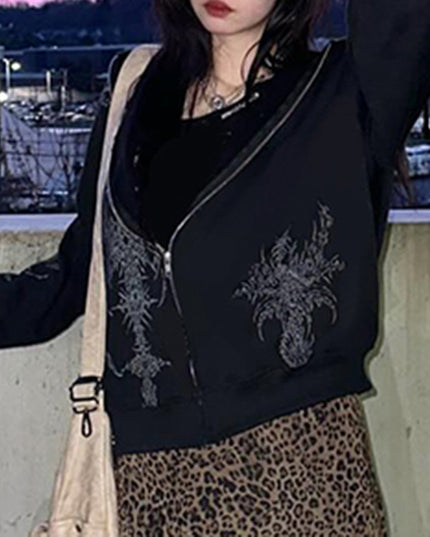 European And American Dark Style Y2g Printed Hoodie