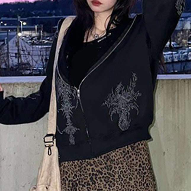 European And American Dark Style Y2g Printed Hoodie