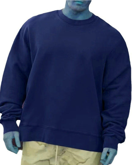 Round Neck Sweater Fleece Light Board Solid Color Pullover