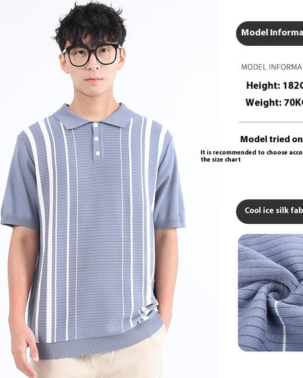Ice Silk Short Sleeve High-grade Business Style