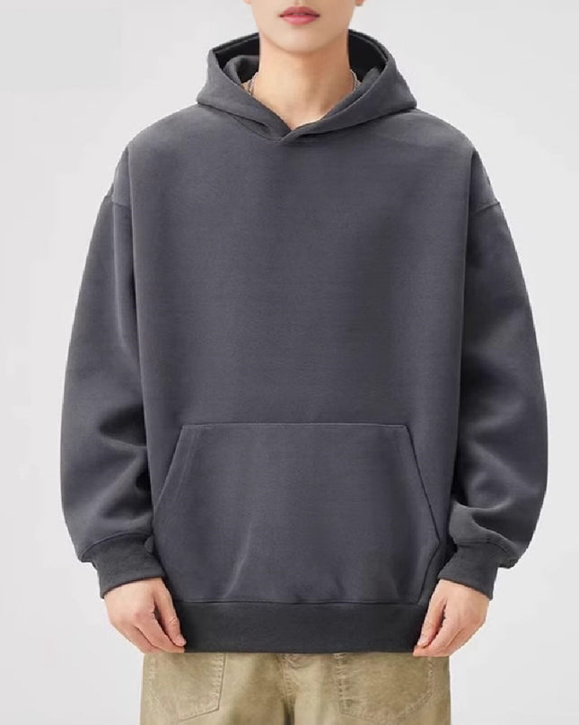 Thermal Head Cover Solid Color Hoodie Fleece-lined Thickened