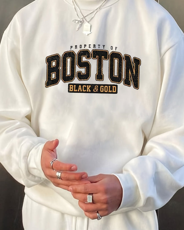 Fashion Men's Casual Long Sleeve Crew Neck Pullover Sweatshirt